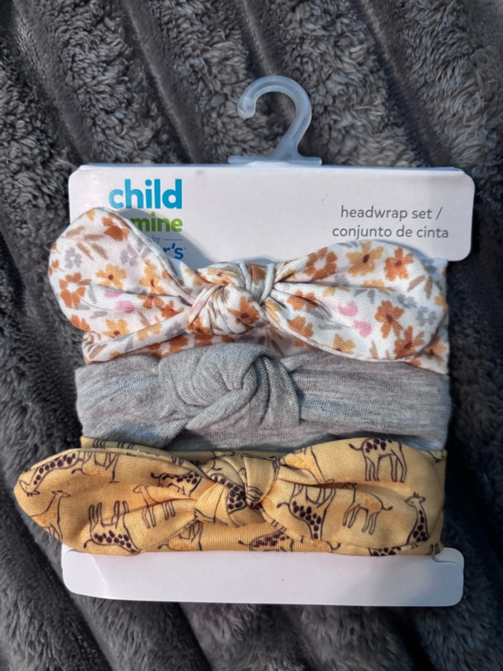 child of mine Floral, Gray & Yellow Baby Headwrap Trio NWT
